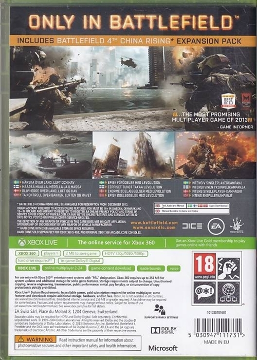 Battlefield 4 Inkl China Rising Expansion Pack - I folie - XBOX 360 (B Grade) (Genbrug)